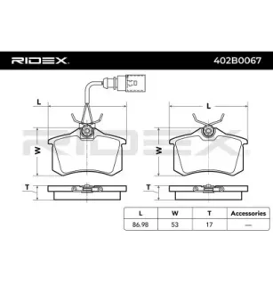 Plaquettes de frein pour FORD, FORD USA, SEAT, VW- 7M3698451, 7M3698451B, 7M3698451C, 7M3698451E 7M3698451A