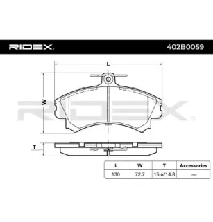 Plaquettes de frein pour MITSUBISHI, PROTON, SMART, VOLVO- 30769197, 3345670 3345672