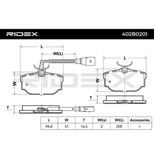 Plaquettes de frein pour FORD, SEAT, VW- 7D0698451B, 7D0698451F, 7M3698451D 7M3698451F