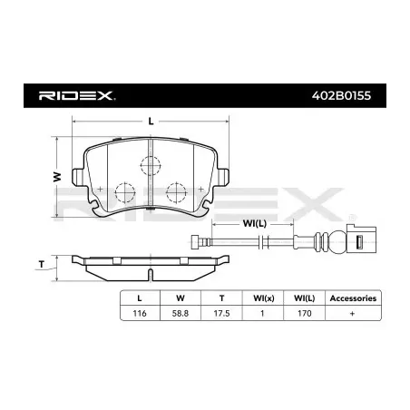 Plaquettes de frein pour AUDI, SEAT, SKODA, VW- 7E0698451C, 7E0698451D, 7H0698451, 7E0698451B, 7H0698451B