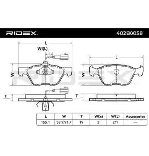 Brake pads for ALFA ROMEO, FIAT, LANCIA- 77365938, 77362254, 9951101 9951217
