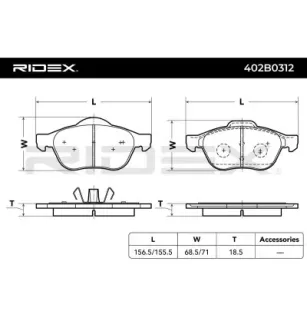 Plaquettes de frein pour RENAULT VAUXHALL- 410601237R