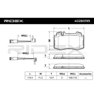 Brake pads for MERCEDES-BENZ- 0034200520, 0034200820, 0034201820, 0034204220, 0034205820, 0044200420