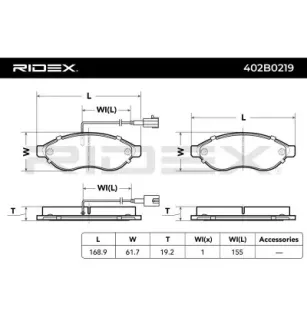 Plaquettes de frein pour CITROËN, CITROËN/PEUGEOT, FIAT, PEUGEOT- 425355, 1607878580, 1607878380, 425357