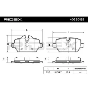 Plaquettes de frein pour BMW, BMW (BRILLIANCE), MINI- 2444446, 34212444446, 34219804735, 34219804739, 34219808172