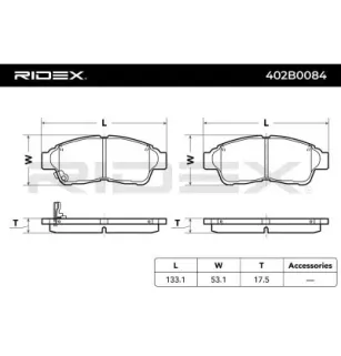 Plaquettes de frein pour OSCA, TOYOTA- 0446505010, 0446512110, 0446512500, 0446512530, 0446512540, 0446512593