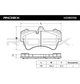 Plaquettes de frein pour AUDI, PORSCHE, SEAT, SKODA, VAG, VW- 7L0698151AG, 7L0698151C, 7L0698151A JZW698151AJ