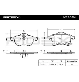 Brake pads for CHEVROLET, GENERAL MOTORS