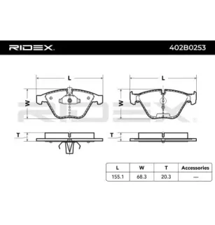 Plaquettes de frein pour BMW BMW (BRILLIANCE)- 34106880754