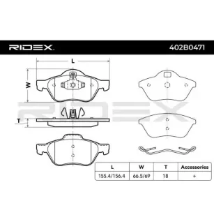 Brake pads for RENAULT- 410600012R, 410601237R, 410607690R, 7701206598, 7701208183, 7701209100, 7701209670