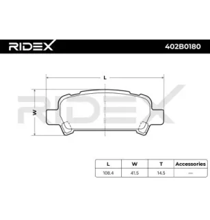 Plaquettes de frein pour MITSUBISHI, SUBARU- 26296FC001, 26296FC002, 26696AG020, 26696FC001, 26696FC002, 26696FA010