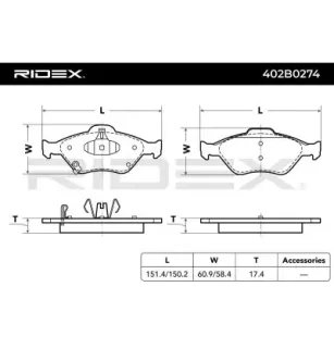 Plaquettes de frein pour DAIHATSU, TOYOTA- 044650D050, 044650D120, 044650D210, 04465YZZDS, 44650D050, 44650D120