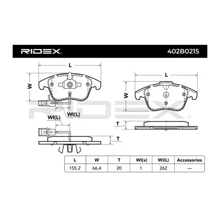 Plaquettes de frein pour AUDI, AUDI (FAW), SEAT, SKODA, VAG, VW- 8K0098301F, 8K0698151A 8K0698151F