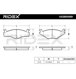 Plaquettes de frein pour SEAT, VW- 171698151F, 171698151G