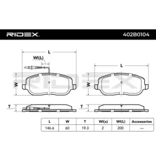 Plaquettes de frein pour CITROËN, FIAT, LANCIA, PEUGEOT- 1617258380, 425220, 425231, 425457, E172232 E172592