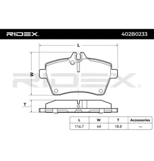 Plaquettes de frein pour MERCEDES-BENZ- 1694200220, 1694200320, 1694200720, 1694200920