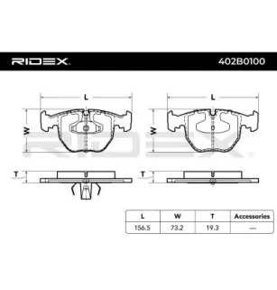 Plaquettes de frein pour ALPINA, BMW- 1163307, 1165227, 2157589