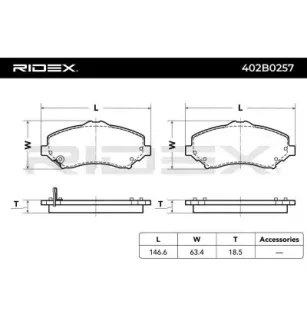 Plaquettes de frein pour AUDI, CHRYSLER, DODGE, FIAT, JEEP, SEAT, SKODA, VW- 7B0698151A 7B0698151F