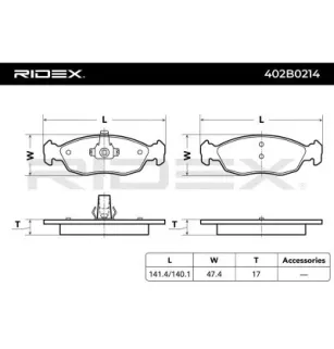 Brake pads for CITROËN, PEUGEOT- 425142, 425167, 425139, 425170, 425138, 425267, 425304, 425134, 425306, 425121
