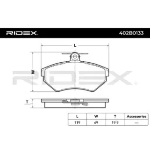 Plaquettes de frein pour AUDI, OSCA, VAG, VW- 8E0698151, 8E0698151N 8E0698151A