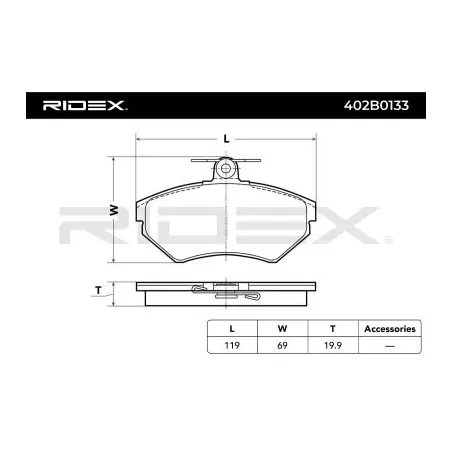 Plaquettes de frein pour AUDI, OSCA, VAG, VW- 8E0698151, 8E0698151N 8E0698151A