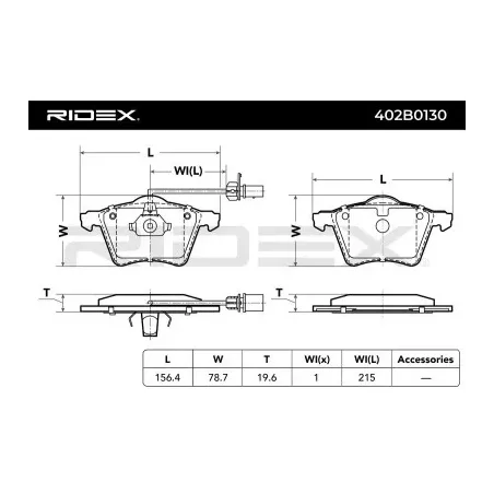 Plaquettes de frein pour FORD, FORD USA, SEAT, VW- 7D0698151A 7M3698151B