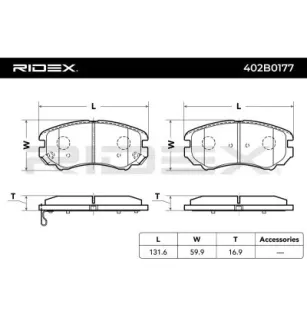 Plaquettes de frein pour HYUNDAI, HYUNDAI (BEIJING), KIA- 581012GA01