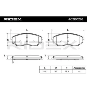 Plaquettes de frein pour KIA- 581013EU00, 581013ED00, 581013EE00 581013EE01