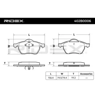 Plaquettes de frein pour SEAT, SKODA, VAG- 1J0698151L, 3A0698151, 3A0698151A 8N0698151