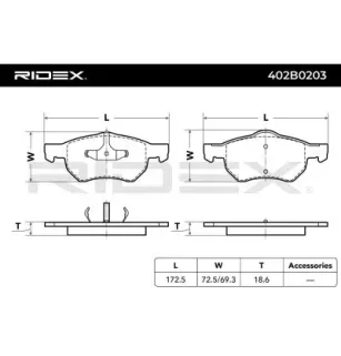 Plaquettes de frein pour CHRYSLER, DODGE FIAT- 77363604