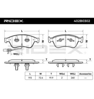 Plaquettes de frein pour AUDI, VW- 4D0698151AB, 4D098151AB 4E0698151