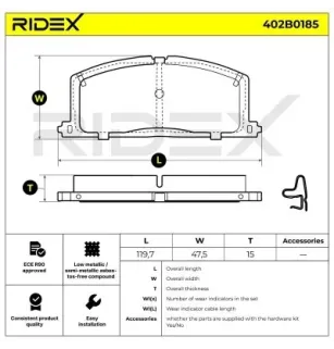 Plaquettes de frein pour CHEVROLET, GEO, TOYOTA- 0049112281, 0446510040, 0446512010, 0446512020, 0446512030