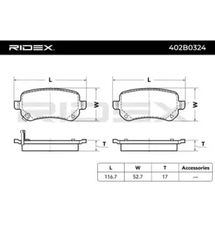 Plaquettes de frein pour AUDI, CHRYSLER, DODGE, FIAT, SEAT, SKODA, VW- 7B0698451A, 7B0698451C, 7B0698451D 7B0698451