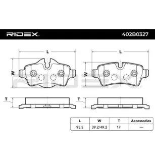 Plaquettes de frein pour BMW, MINI- 2289155, 34216772894, 34216778325, 34216778326