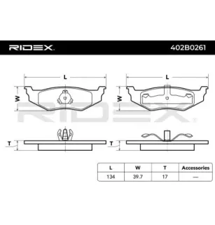 Plaquettes de frein pour CHRYSLER- 04762669, 04863784, 05011630AA