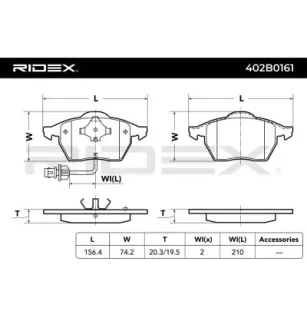 Plaquettes de frein pour AUDI, VW- 4A0698151, 4A0698151D 4AO698151