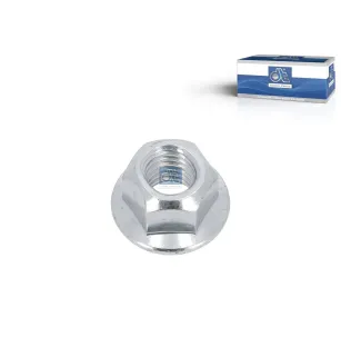 Ecrou de bride, M10 x 1,5, SW: 15, 8, DIN 6927 Pour Renault Kerax, Magnum, Midlum, Premium - Volvo B5, B6, B7, FE, FL, VM