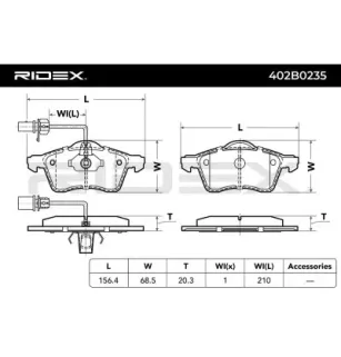 Plaquettes de frein pour VW- 7D0698151D 7D0698151F