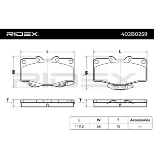 Plaquettes de frein pour AUDI, BAW, GREAT WALL, INFINITI, LEXUS, NISSAN, SATURN, SEAT, SKODA, TOYOTA, VW WIESMANN- AY040TY017