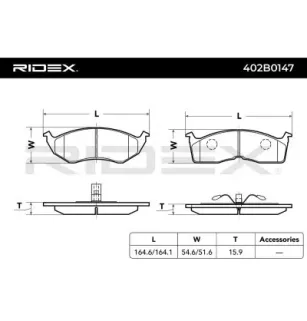 Plaquettes de frein pour CHRYSLER, DODGE, PLYMOUTH- 4897664AA 4773264