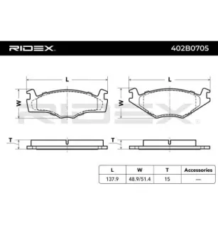 Plaquettes de frein pour VW- 110698151A, 171698151G, 191698151B, 191698151G, 191698151L, 1GD698151