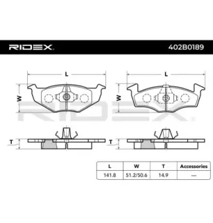 Plaquettes de frein pour SEAT, VW- 140698151B, 1H0698151B JZW698151E