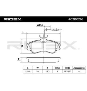 Plaquettes de frein pour CITROËN, PEUGEOT- 1611335080, 425154, 425155, 425485 E172059