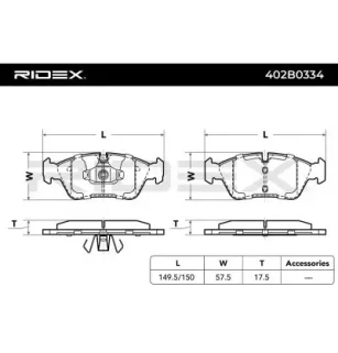 Plaquettes de frein pour BMW BMW (BRILLIANCE)- 34116769951