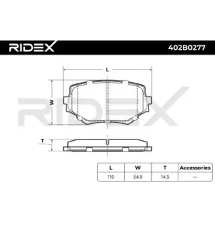 Plaquettes de frein pour MAZDA, SUZUKI- 5520065D10000, 5520065D11000, 5520065D00, 5520065D01, 5520065D21