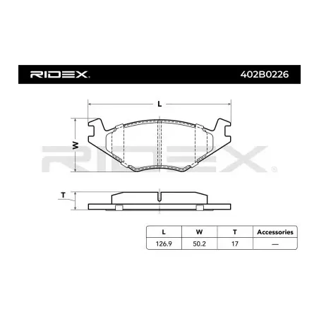 Plaquettes de frein pour SEAT, VW- 171615119D, 191698151, 191698151A, 191698151E, 191698151F 191615115K