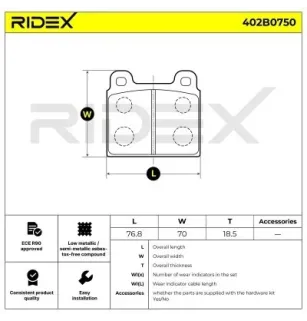 Plaquettes de frein pour AUDI, LDV, VAG, VW- 171698151A, 211698151C, 211698151E, 251698151, 251698151A, 251698151B