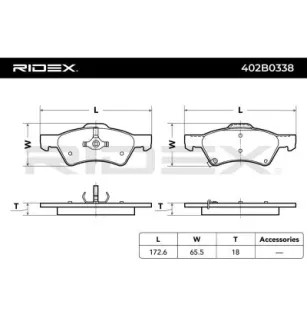 Plaquettes de frein pour CHRYSLER, DODGE JEEP- 05019803AA