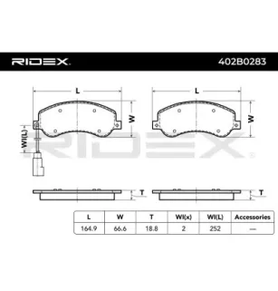 Plaquettes de frein pour FORD, VW- 2H0698151, 2H0698151A JZW698151AM