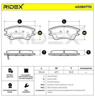 Plaquettes de frein pour AC, HYUNDAI- 5810102A10, 5810105A10 5810105A30